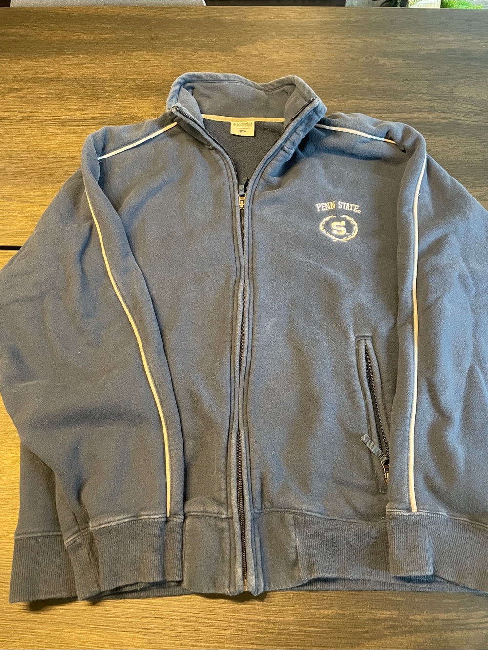Vintage Penn State Columbia Navy Blue Full-Zip Sweatshirt
